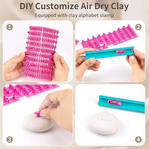 JelyArt Adult Pottery Self-Hardening Clay Ceramic Kit for Beginners with Acrylic Paints, Stamps and Tools Clay Pottery No Bake for Beginners