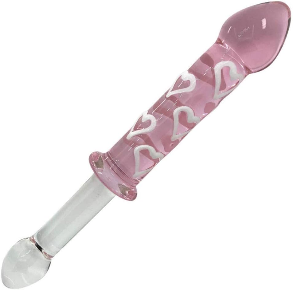 HZS Length 23.5cm Lovely Glass Plug Double-end Insert Toy Ana'l Muscle Healthy Pink Massage Rod T-Shirt T-Shirt