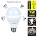 Motion Sensor Light Bulb，7W Smart Bulb Dusk to Dawn，E26 Base Indoor,Radar Motion Sensor Light Bulbs, White 6500K Outdoor Motion Sensor Bulbs Auto On/Off by aijiaer