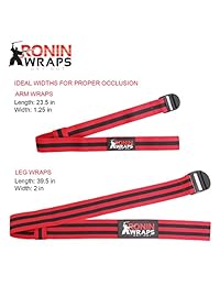 Ronin Wraps BFR - Bandas de entrenamiento de restricción de flujo de sangre (4 unidades, 2 para brazos   2 para piernas)