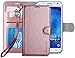 J7 Case, Galaxy J7 Wallet Case,Luxury PU Leather Wallet Case Flip Cover Built-in Card Slots & Stand for Samsung Galaxy J7 2015 (Rose Gold)