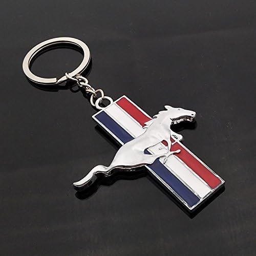 ESMPRO for Ford Mustang 3D Pony Horse Chrome Metal Key Chain Car Logo Keychain Keyfob Keyring