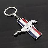 ESMPRO for Ford Mustang 3D Pony Horse Chrome Metal Key Chain Car Logo Keychain Keyfob Keyring