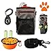 COM4SPORT Dog Treat Pouch with Built-in Waste Bag Dispenser, Adjustable Waist Belt and Over Shoulder Strap, Bonus Free Collapsible Drinking Bowl, Dog Training Clicker and Poop Bags