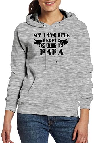 My Favorite People Call Me Papa Women's Fashion Patchwork Warm Hooded Sweatshirt Jacket Ash XXL