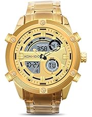 KONXIDO wasserdicht Sport Herren Uhr mit Automatischem Kalender, EL-Hintergrundbeleuchtung und Wecker Analoganzeige und Edelstahlarmband Luxus Fashion Design Sportuhr mit Edelstahlgehäuse …