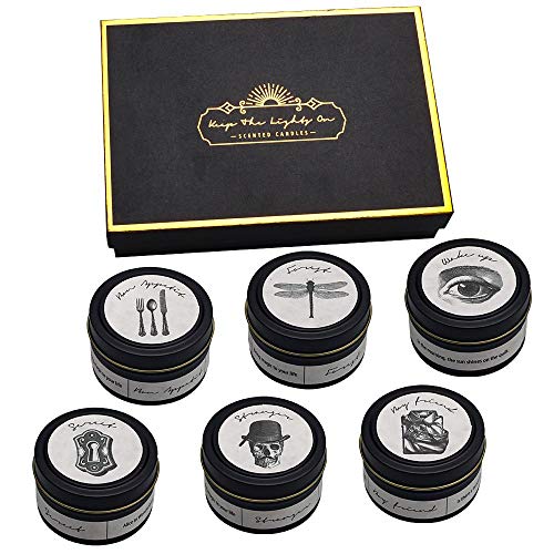 Baiwka Scented Candles Gift Sets, 6 Pack Natural Soy Wax Candles, Scented Candles Set Aromatherapy Stress Relief Candles, Ideal Gift Set for Women Birthday/Christmas/Anniversary