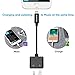 iPhone Headphone Adapter, Dual Lightning Adapter & Splitter, 2 in 1 Aux Headphone Jack Audio & Charge Cable Adapter, 3.5mm Lightning Adapter for iPhone7/7Plus/8/8Plus/X, Support iOS 11 (Black)