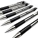 Zebra F-301 - Stainless Steel Retractable Ballpoint Pen - Medium - Black Ink - Pack of 6