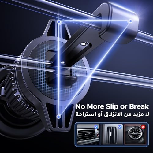 UGREEN MagSafe Car Phone Holder Magnetic Car Mount, [360° Rotation Super Stable], One-hand Auto Lock, No Blocking Air Vent Magnetic Mobile Holder, Fit for iPhone 17/16/15, Samsung S25/24/23/Z Flip