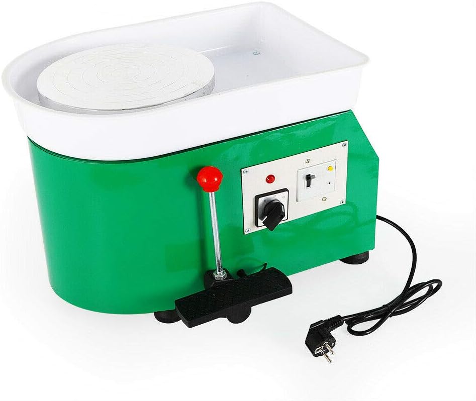 MOMOJA Pottery Wheel Forming Machine Electric Pottery Wheel DIY Machine for Ceramic Work Clay Art Craft 350W 25CM (Green)