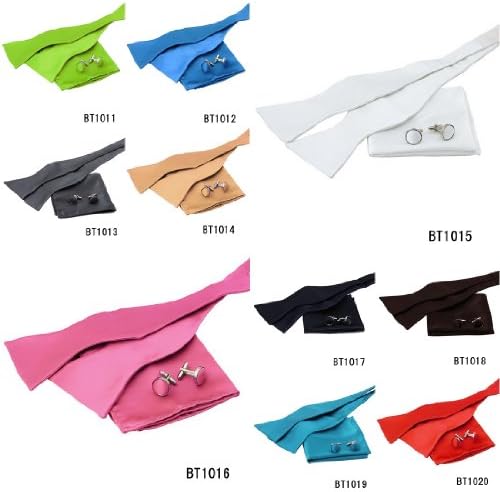 EBB1E01 Best Gift Giving Solid Silk Bow Tie Hanky Cufflinks for Mens By Epoint
