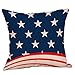 Set of 4 Patriotic American Flag July 4th Inspired Throw Pillow Covers,Stars and Stripes Vintage USA Flag Cotton Linen Pillow Cases Cushion Covers Square 18X18 Inch (Style 4)