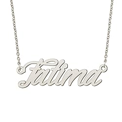 BYBWBL Fatima Name Pendant Necklace Silver Color