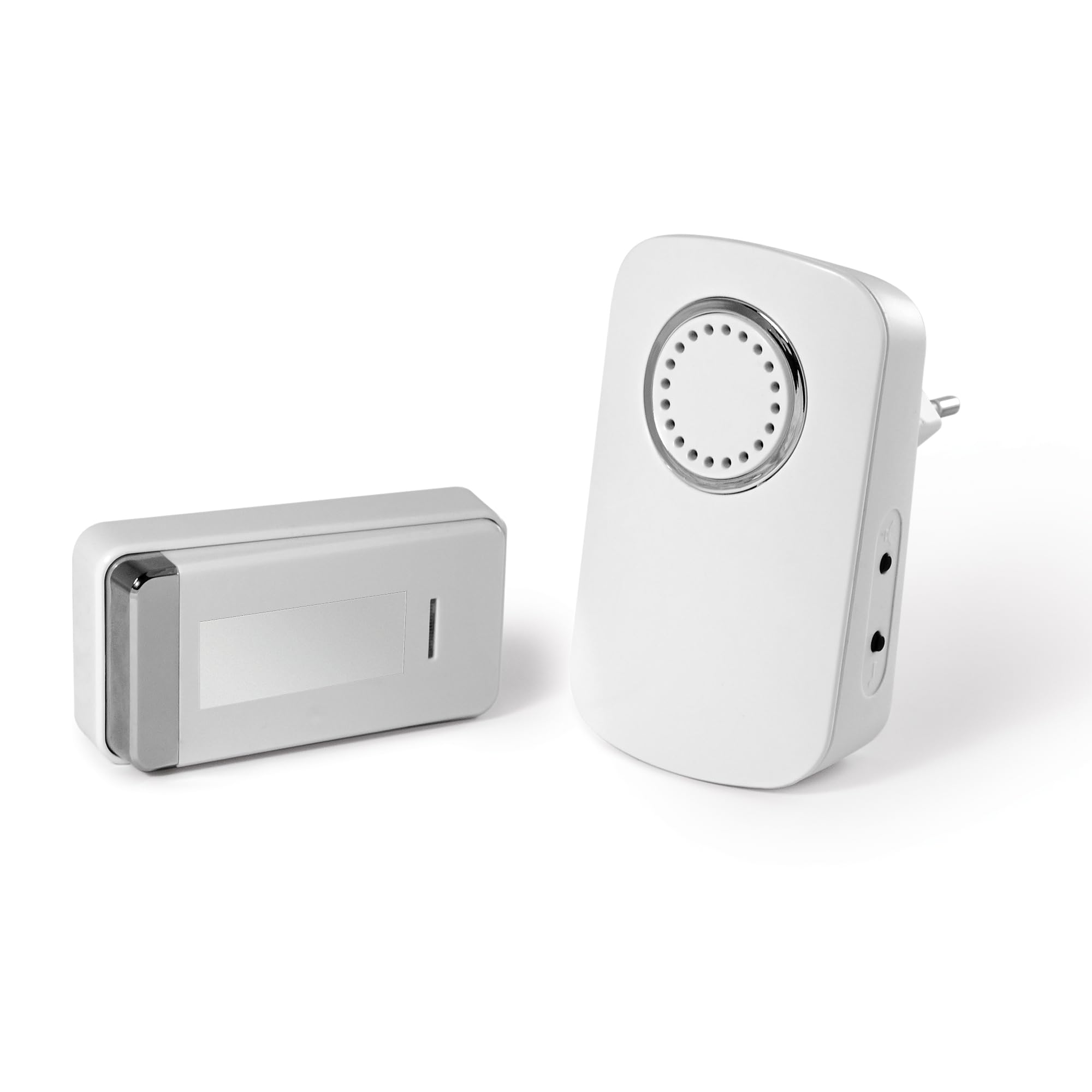 AVIDSEN Kinetic Plug in, Wireless Gong, Plug in, Bell Push Without Battery, White, 100 m Range Outside Buildings