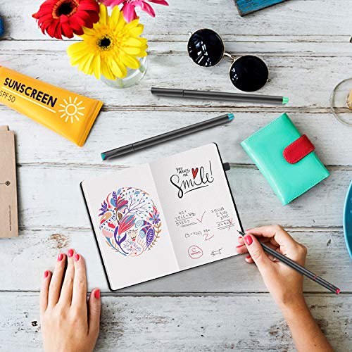 2-Pack Pocket Notebook 3.5" x 5.5", Small Notebook Notepad Dotted Grid Mini Hardcover Journal, Premium 120Gsm Thick Paper, with Elastic Closure, Bookmark, Inner Pocket, Pen Holder - Thumbnail 4