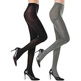 G&Y 2 Pairs Semi Opaque Tights for Women - 70D Microfiber Control Top Pantyhose