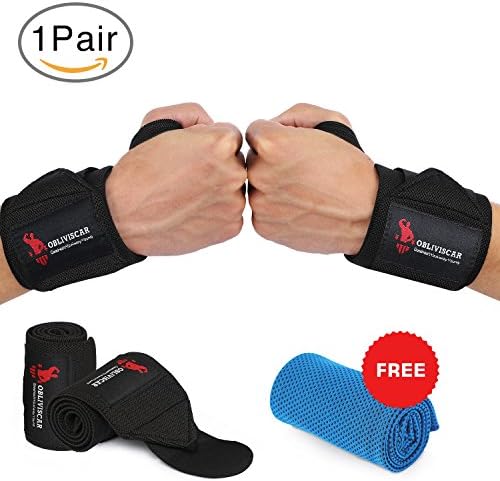 Wrist Wraps - Wrist Straps 18" for Weightlifting Fitness CrossFit Bodybuilding Powerlifting Strength Training,with Professional Grade Thumb Loops, Wrist Support One Size fits all Men And Women.