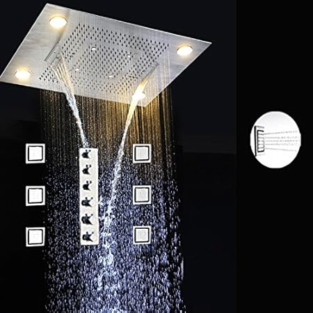 Amazon Com Gowe 5 Way Led Electric Shower Recessed Ceiling Rain