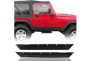 Hooke Road Rock Slider Armor Rocker Panel Guards Compatible with Jeep Wrangler TJ 1997-2006 (Exclude 04-06 TJ Unlimited/LJ) Cladding Skid Plate