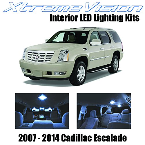 XtremeVision Cadillac Escalade 2007-2014 (16 Pieces) Cool White Premium Interior LED Kit Package + Installation Tool