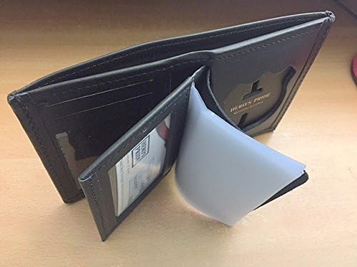 New York Police Shield Badge Bi-Fold Leather Badge Wallet Holder Money Section Credit Cards Police Sheriff Fire Dept. Security - Sold by Uniform World