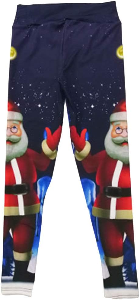 JujubeZAO Sport Leggings, Christmas Women Snowman Santa Claus Stripe Print Leggings Stretch Yoga Pants