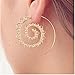 ShungHO Spiral Earring Vintage Bohemian Spiral Earring Circles Round Tribal Ethnic Earrings,Gold