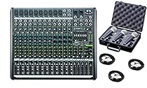 Mackie PROFX16V2 16-Channel 4-Bus Compact Mixer with USB and Effects bundled with 3 mics, case and cables
