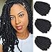 Leeons 3 Packs 8 Inch Fluffy Twist Hair Spring Twist Hair Braiding Ombre Colors Bomb Twist Hair Passion Twist Hair Ombre Crochet Braids Synthetic Braiding Hair Extensions (#1B-Black)