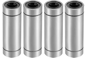 HiPicco Linear Ball Bearings, LM8LUU 8mm Bore Longer Linear Motion Bushing Double Side Rubber Sealed Rod Liner Shaft Parts for CNC Machine 3D Printer 4 Pack