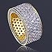 JINAO 18K Gold 11mm Eternity Wedding Engagement Band MICROPAVE CZ Iced Out Mens Ring