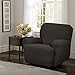 Maytex Reeves Stretch 4 - Piece Recliner Arm Chair Furniture Cover/Slipcover with Side Pocket, Chocolate Brown