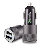 SMALLElectric 4.8A 24W / 2 - Smart Port USB Car Charger Fast charging Adapter + Quick Charge 2.0 with PowerIQ for Galaxy S7 / S6 / S6 Edge / iPhone / iPad / LG G5 / Nexus / HTC and More Black