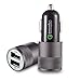 SMALLElectric 4.8A 24W / 2 - Smart Port USB Car Charger Fast charging Adapter + Quick Charge 2.0 with PowerIQ for Galaxy S7 / S6 / S6 Edge / iPhone / iPad / LG G5 / Nexus / HTC and More Black