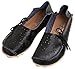 Serene Womens Leather Cowhide Hollow Out Casual Flat Driving Shoes Boat Loafers (8 B(M)US, Black)
