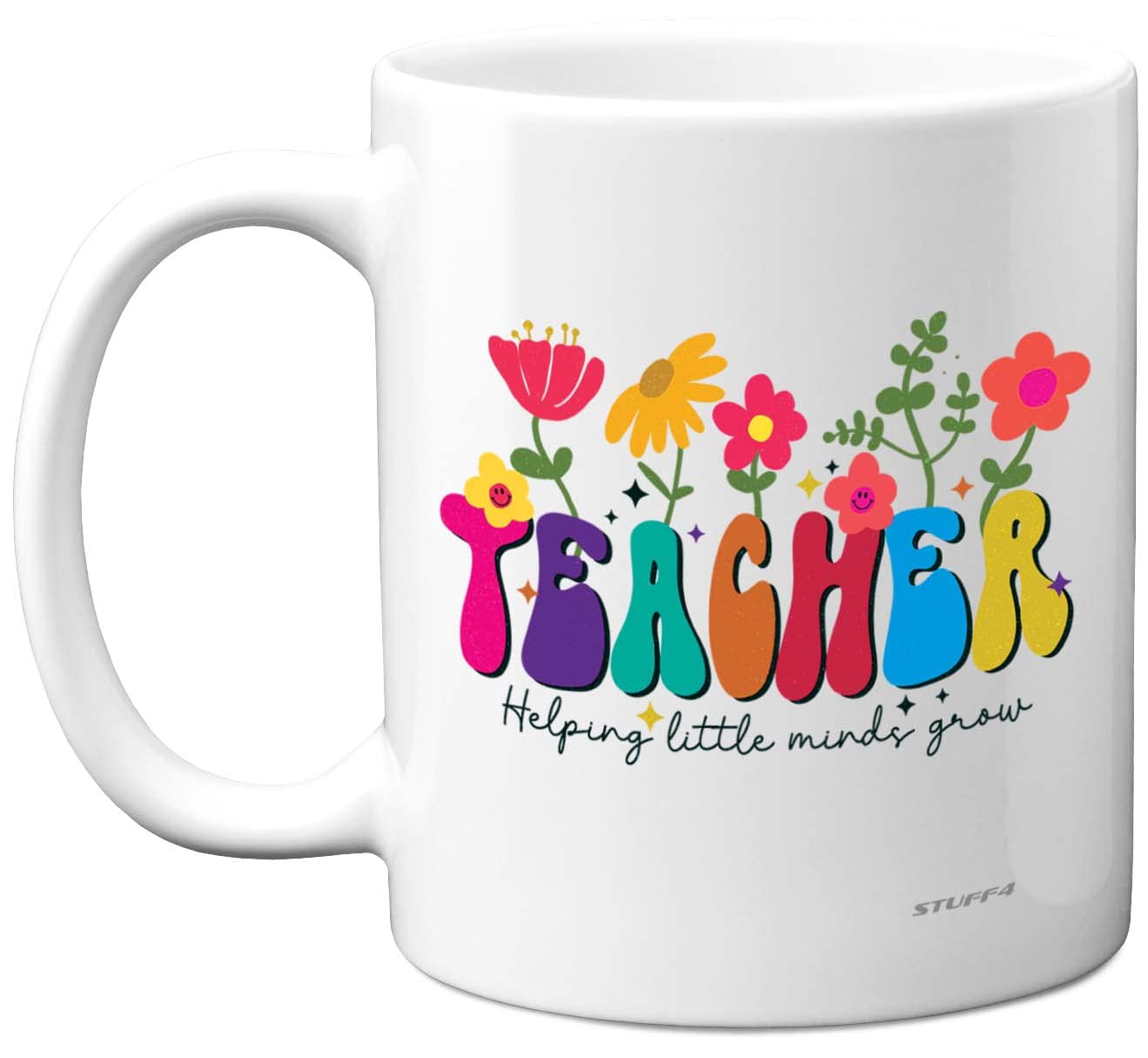 Stuff4 Thank You Teacher Gift - Helping Little Minds Grow Mug - Heartfelt Appreciation Mug Present, Teacher Gifts, Leaving 11oz Ceramic Dishwasher Safe Coffee Cup