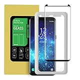 [Case Friendly] Galaxy S8 Screen Protector,Atomany HD Clear Tempered Glass Screen Protector [3D Full Coverage][Bubble Free][With Installation Tray] [Black] for Samsung Galaxy S8（5.8 inch）