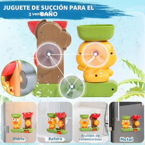Children's Toys 1 Year Old, Baby Toy 6-12 Months, Baby Bath Toys, Baby Bath Gift, Baby Gift 1 2 Year, 1 Spoon & 3 Stackable Animal Cups, Game Boys Girls 1 2 3 Years