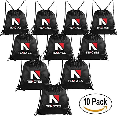 Sackpack Bags - 10 Pack Folding Drawstring Backpack Bags Sport Gym Sack Home Travel Party Favors Storage Use