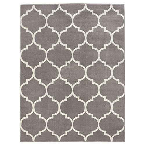 Ottomanson Royal Collection Contemporary Moroccan Trellis Design Area Rug, 7'10" X 9'10", Grey
