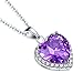Vesil Purple AAA Cubic Zirconia Heart Pendant Necklace for Women Necklaces Gifts for Her
