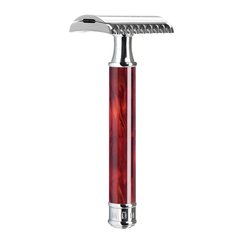 M&Uuml;HLE TRADITIONAL Tortoiseshell (Faux) Chrome Safety Razor (Open Comb)