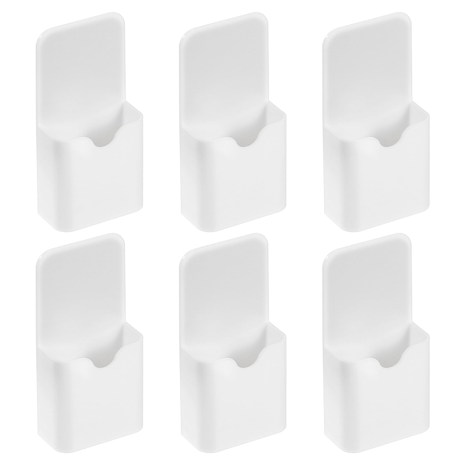 PATIKIL Magnetic Pen Holder for Refrigerator, 6 Pack 120x57mm Dry Erase Marker Pencil Holder Cup Organizer for Fridge Whiteboard Locker, White