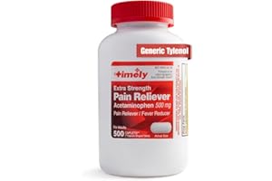TIME-CAP LABS, INC. Timely Acetaminophen 500mg - 500 Caplets - Extra Strength Pain Relief - Compared to the active ingredient in Extra Strength - Menstrual Cramps, Fever Reducer, Minor Pain of Arthritis