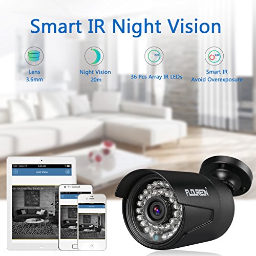FLOUREON House Security Camera System 1080N DVR + 4 Pack 2.0MP CMOS Lens CCTV Security Camera 3000TVL Night Vision Remote Access Motion Detection (8CH 1080N AHD 3000TVL+1 TB HDD)
