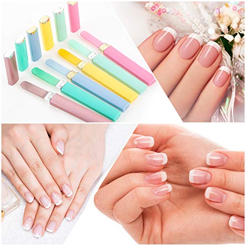 6 Pack Glass Nail Files with Case Crystal Glass Fingernail Files Double