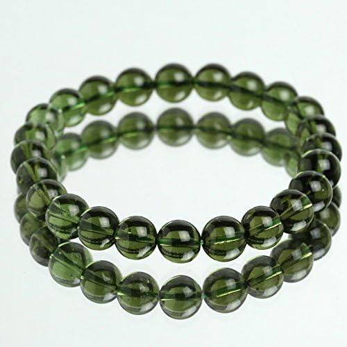Moldavite Bracelet 8mm Round Beads 15g #C0148-2