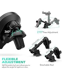 Sujeción automática del cargador inalámbrico para el automóvil, soporte para teléfono AGPTEK para el automóvil Sensor inalámbrico de infrarrojos para el cargador del automóvil Compatible con el iPhone Xs XS XS X 8 Plus Samsung Galaxy S9 S8 S7 y más