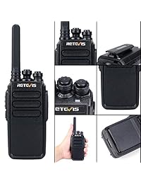 Retevis RT28 Walkie Talkies Paquete de 4 VOX Manos libres FRS 16 canales Radios de dos vías recargables de emergencia de largo alcance con auricular Auricular 2 pines